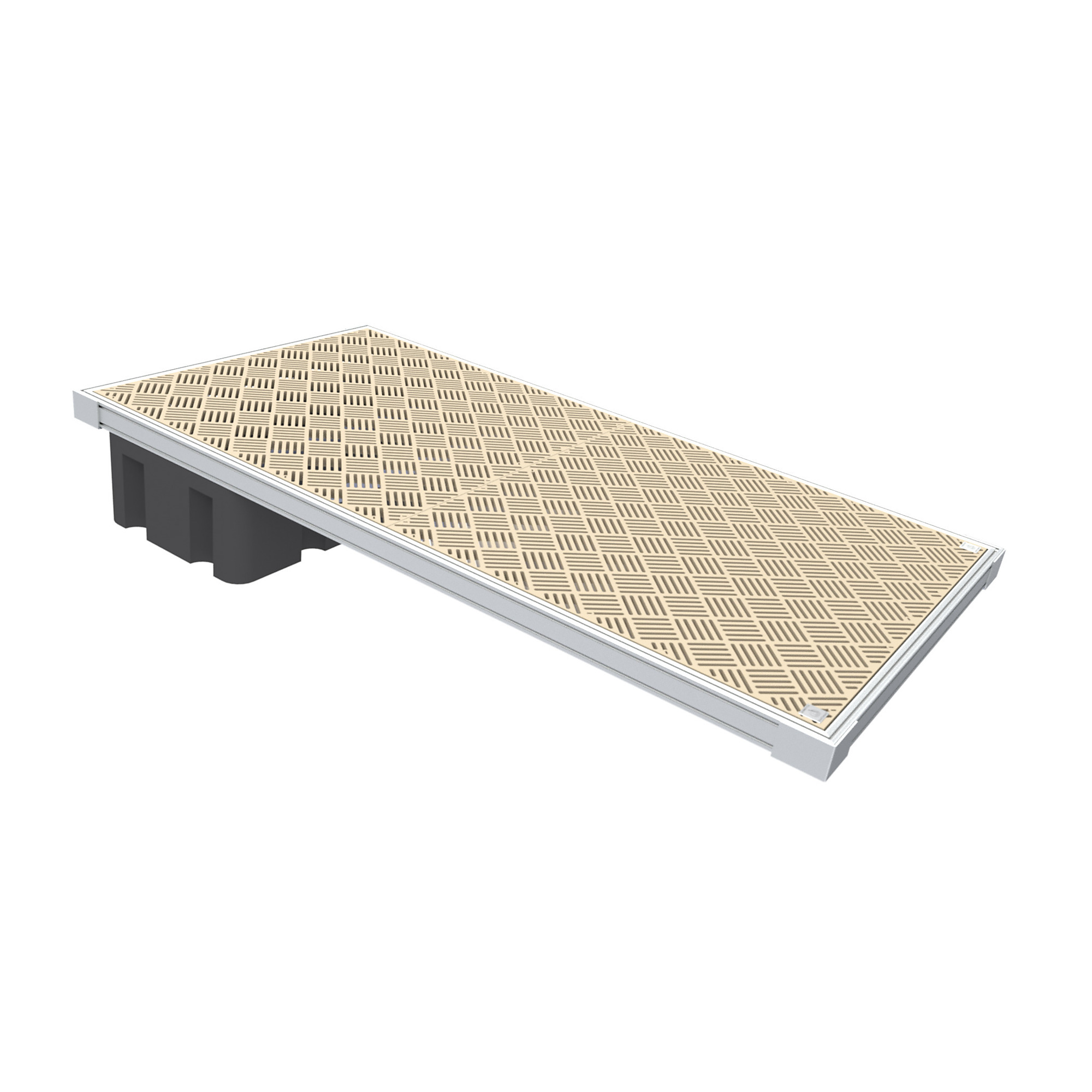 EasyConnect by Alumidock Ramp for Floating Dock — Oak Color Polypropylene Decking, 3ft. Wide, Model# DOCKS:ECR-3-O
